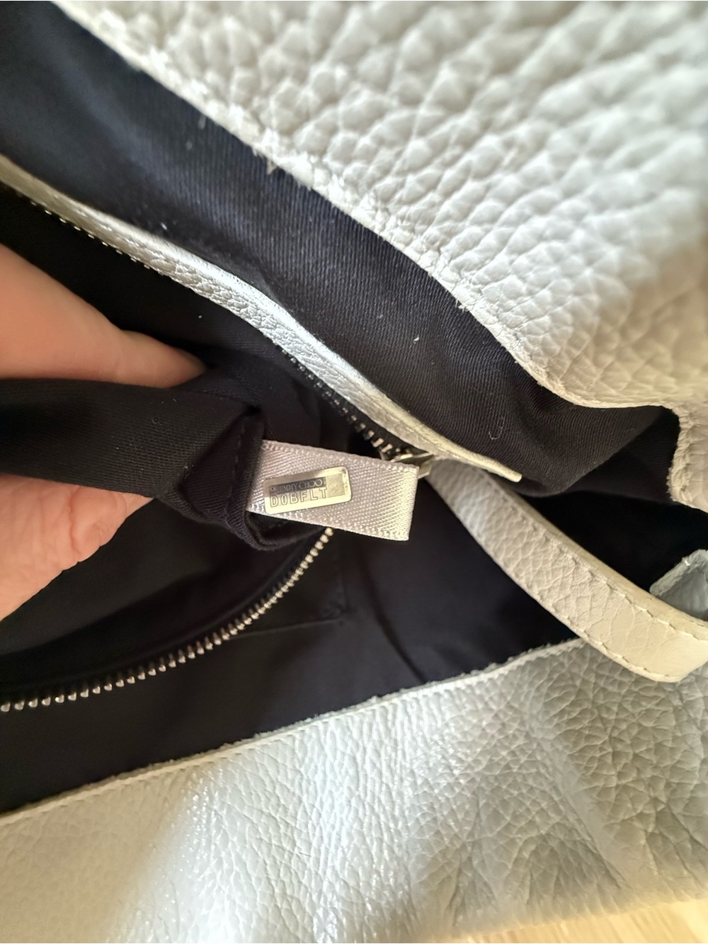 Jimmy Choo Grained Calfskin Embossed Star Small Sofia Tote Chalk - Picture 10 of 16